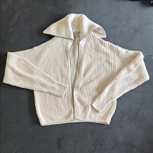 Everlane Cream Ribbed Cardigan Sweater